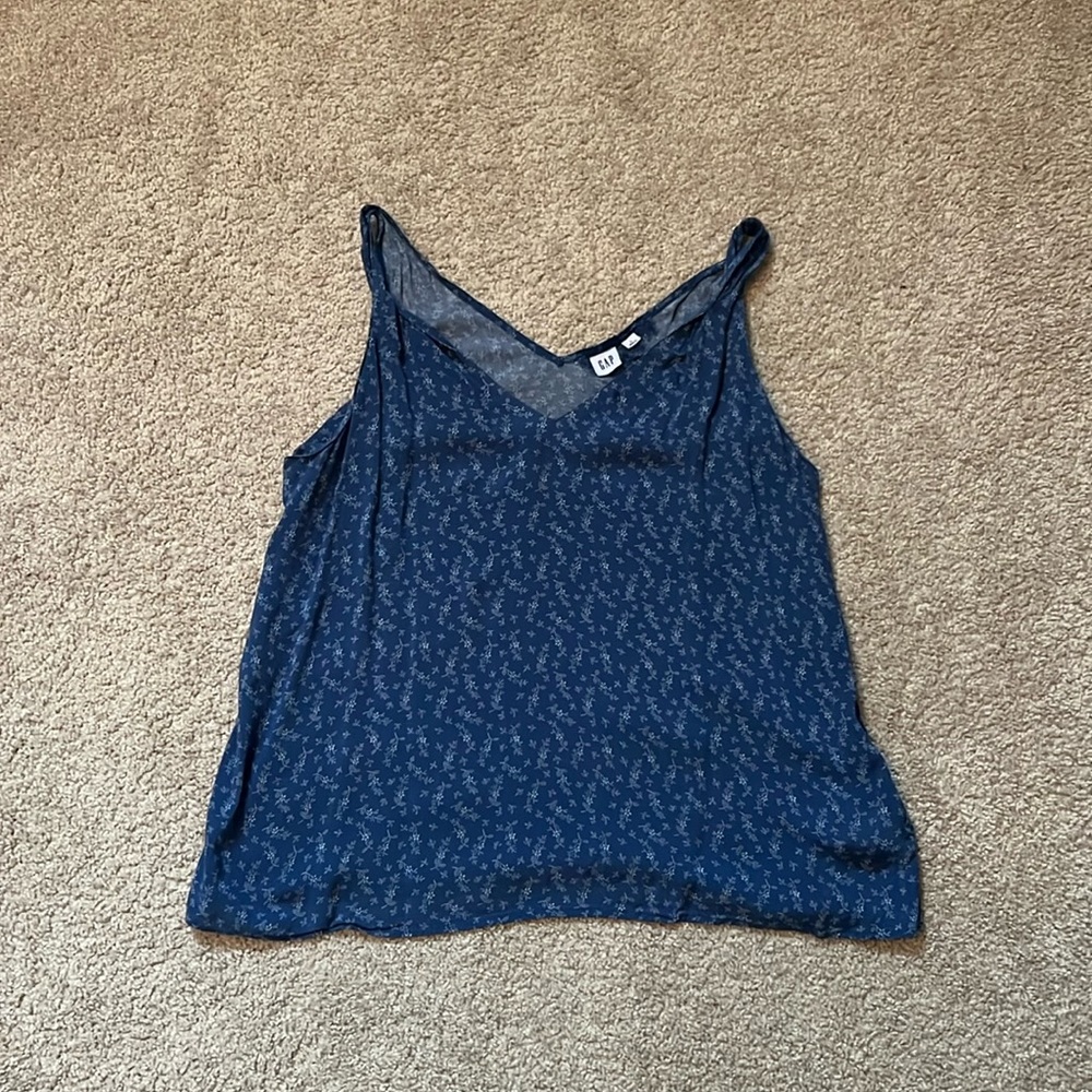 Blue floral tank top